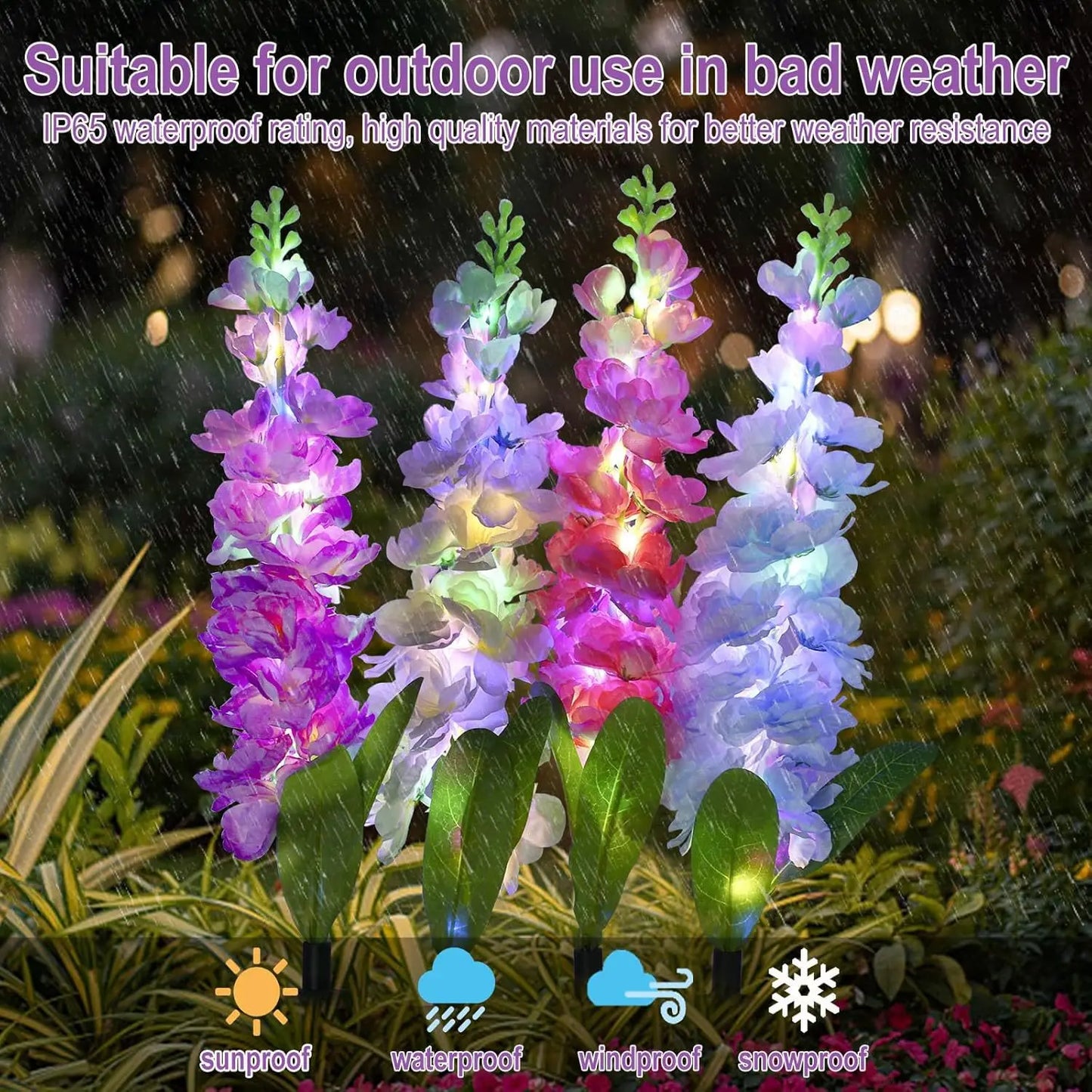 Solar Garden Lights, upgraded waterproof solar flower light