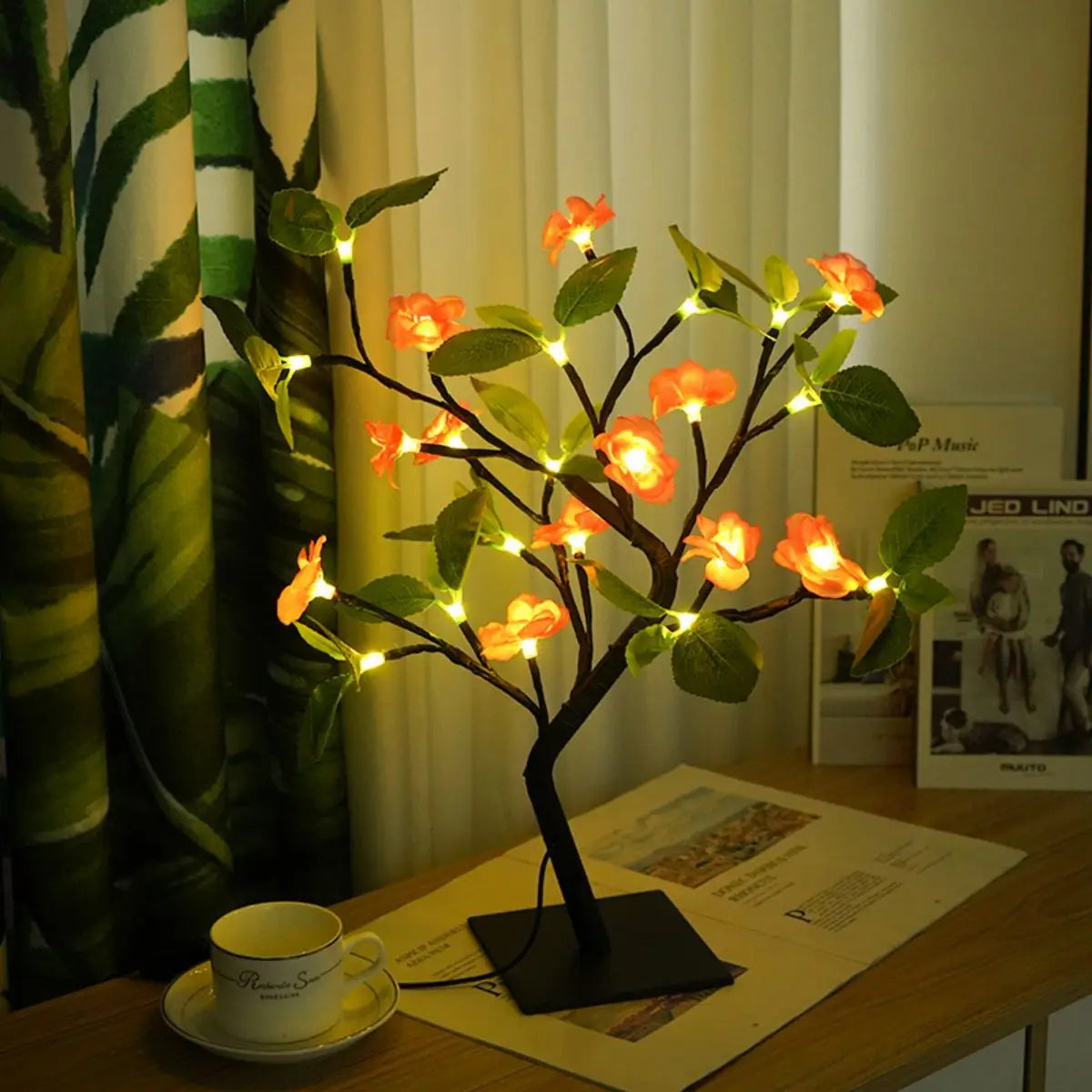 LED Peach Blossom Plum Blossom Tree Lamp Interior