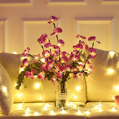 73 CM 20 LEDs Christmas Decor Light Simulation Orchid