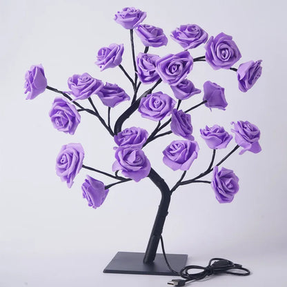 Big LED Rose Tree Lights USB Plug Table Lamp Fairy