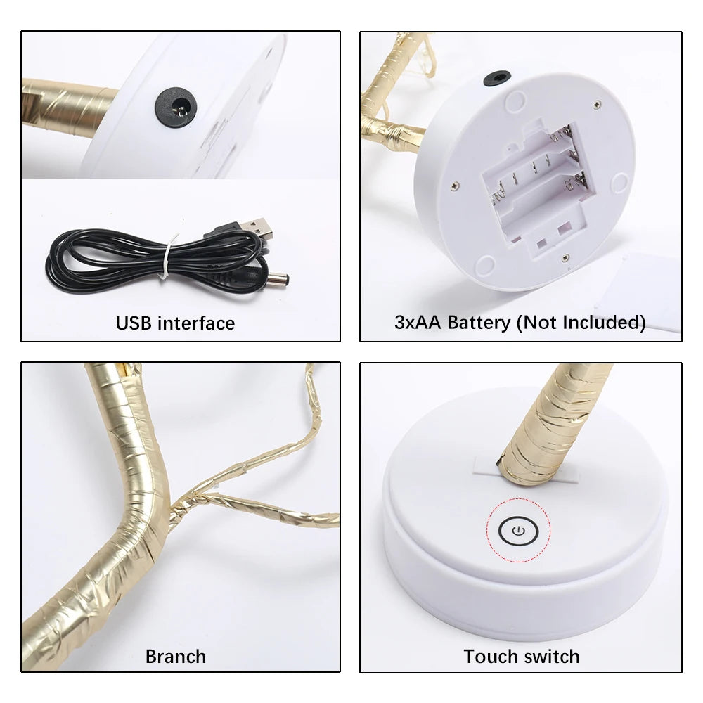 Desk Top Tree Light, , Decorative108 LED Lights USB Or