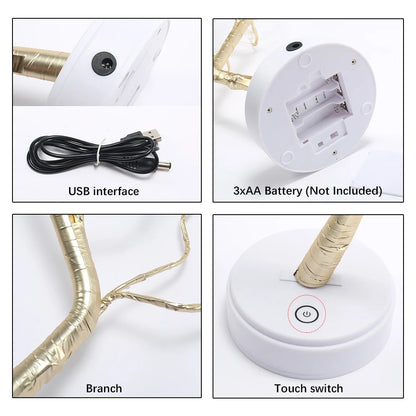 Desk Top Tree Light, , Decorative108 LED Lights USB Or