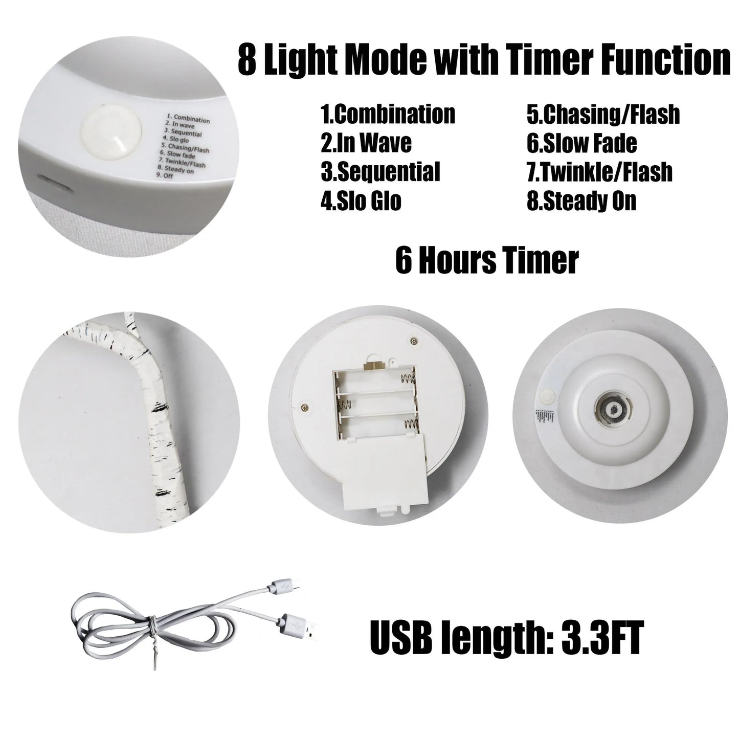 LED Birch Tabletop Bonsai Tree Night Light Mini Christmas