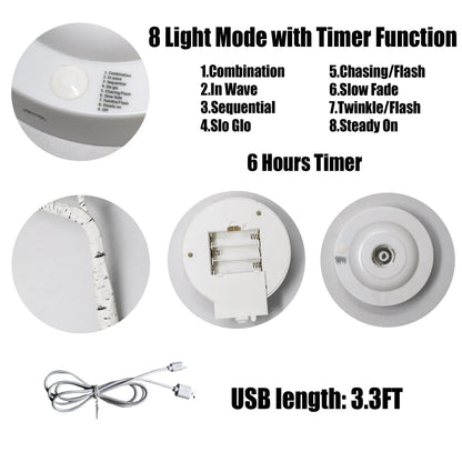 LED Birch Tabletop Bonsai Tree Night Light Mini Christmas