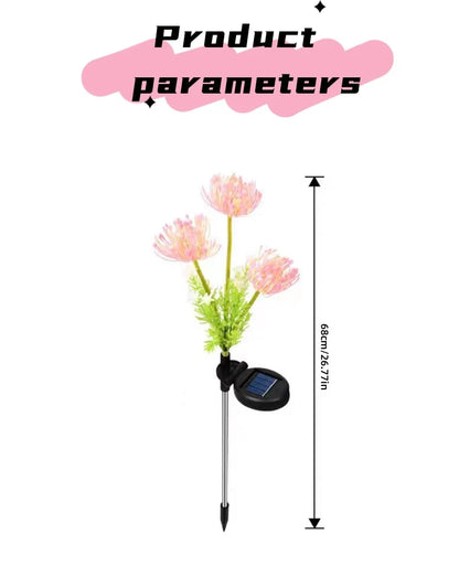 2PC solar powered shore flower ground plug-in lamp,