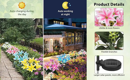 Lily Flower Solar Outdoor Light Ip65 Waterproof Solar