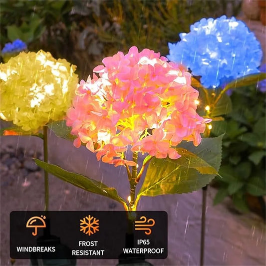 Solar Garden Lights Outdoor Decorative Hydrangeas LED