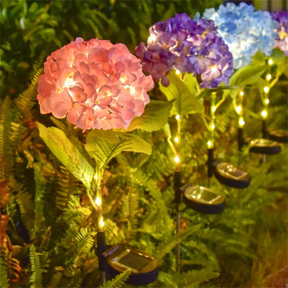 Solar Garden Lights Outdoor Decorative Hydrangeas LED