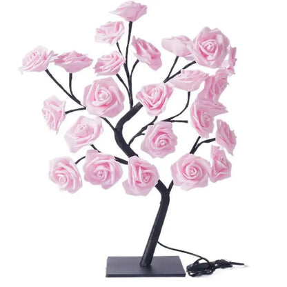 24 LED Rose Tree Lights USB Plug Table Lamp Fairy