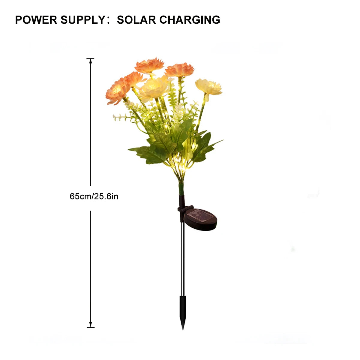 Solar LED lights, snow lotus flower lawn lamp, outdoor