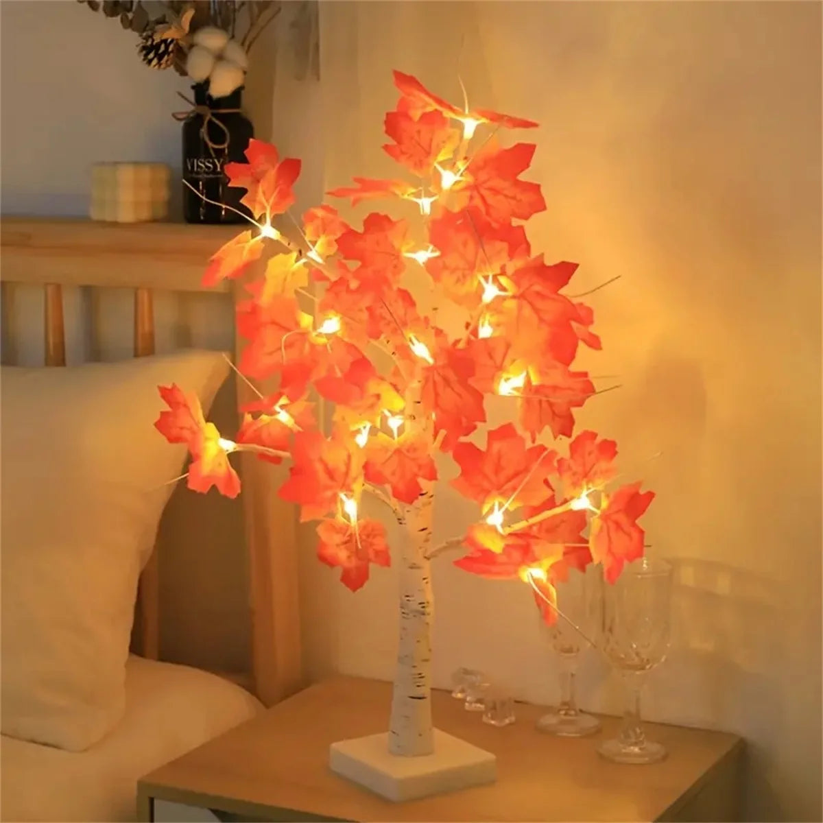 LED Maple Leaf Tree Night Light USB&Battery Thanksgiving