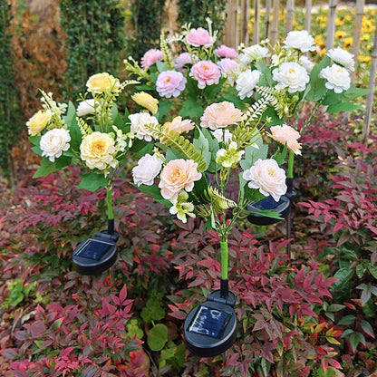 Solar LED Lights Hibiscus Flower Lawn Lamp IP65 Outdoor