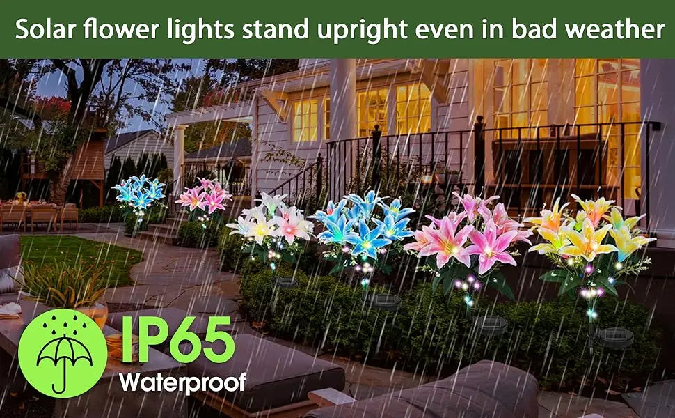Lily Flower Solar Outdoor Light Ip65 Waterproof Solar