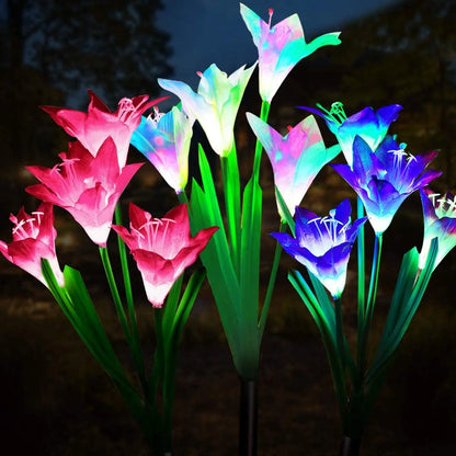 Lily Flower Solar Outdoor Light Ip65 Waterproof Solar