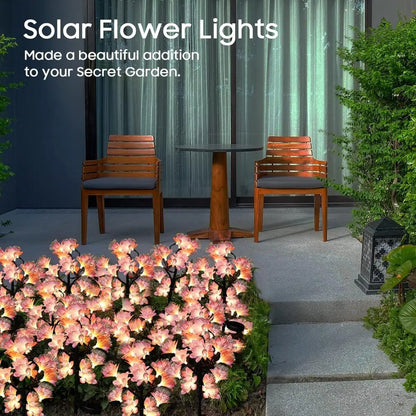 1/2 PCS 15 LED Camellia Flower Outdoor Solar Lights