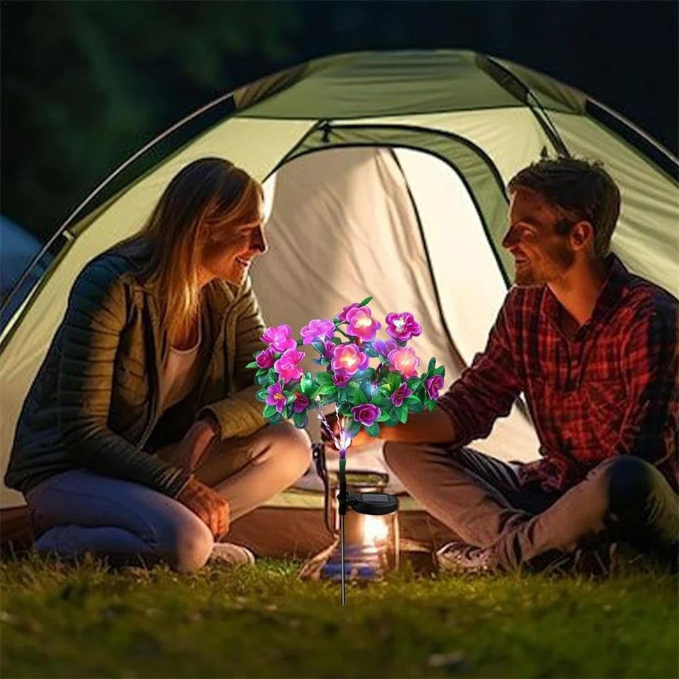 LED Solar Azalea Flowers Garden Lamp Home Decorative