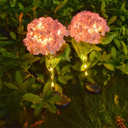 Solar Garden Lights Outdoor Decorative Hydrangeas LED