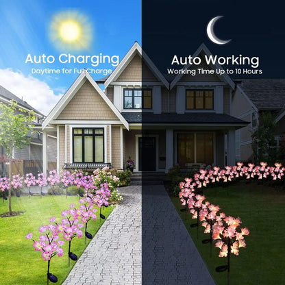 1/2 PCS 15 LED Camellia Flower Outdoor Solar Lights