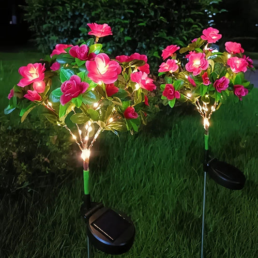 LED Solar Azalea Flowers Garden Lamp Home Decorative