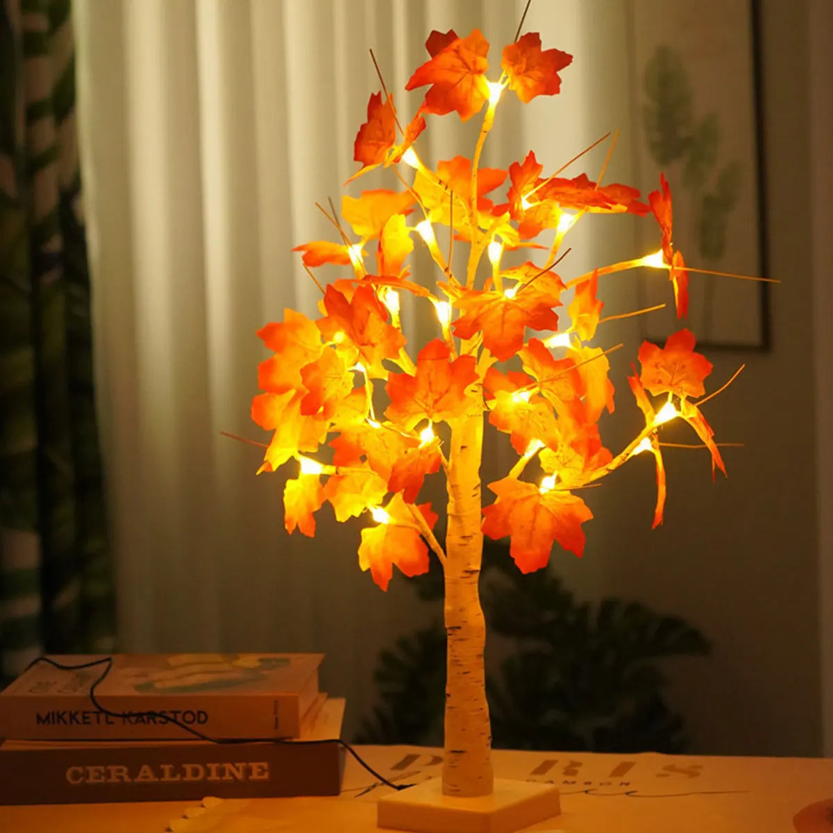 Simulated birch tree adjustable tree light suitable for living room