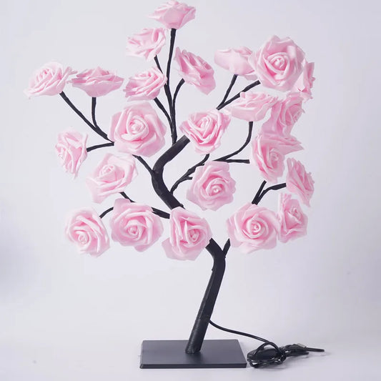 Big LED Rose Tree Lights USB Plug Table Lamp Fairy