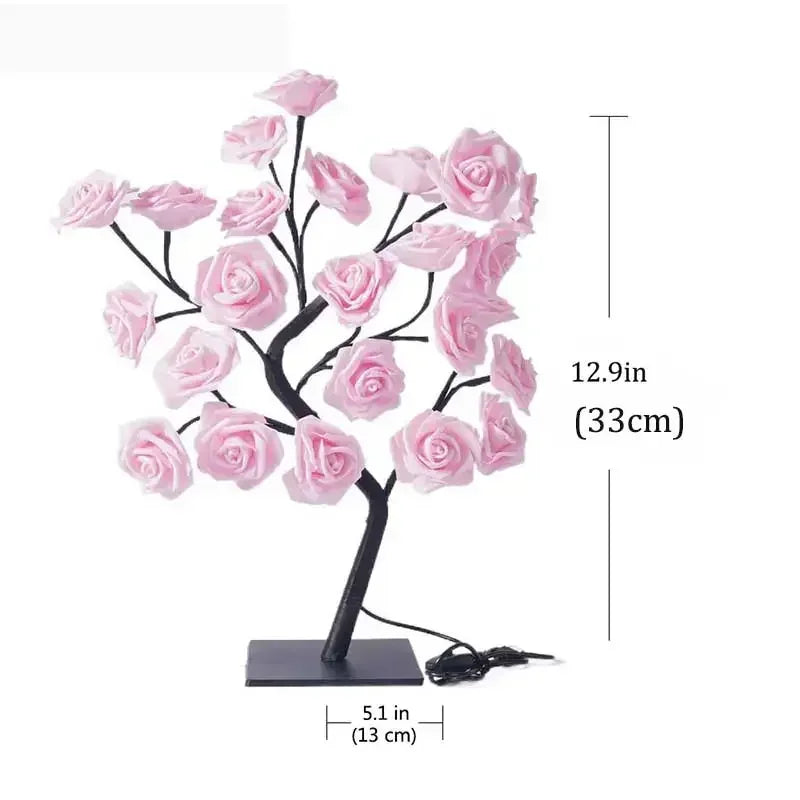 24 LED Rose Lamp, Rose Light Tree Table Top Decorations