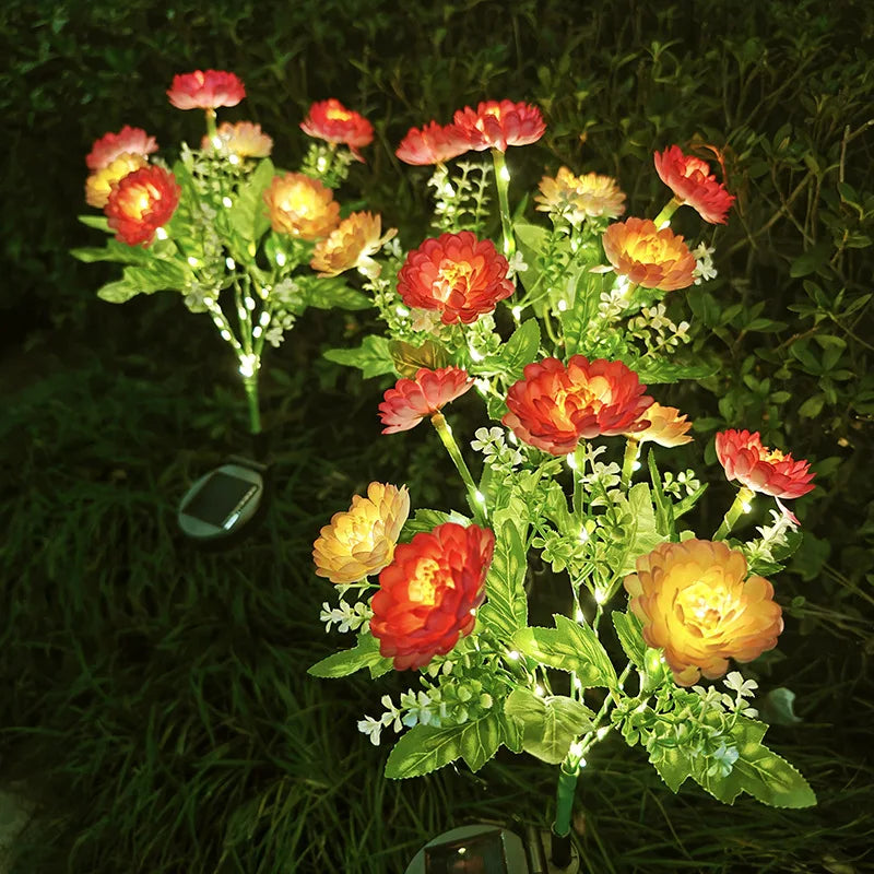 Solar LED lights, snow lotus flower lawn lamp, outdoor