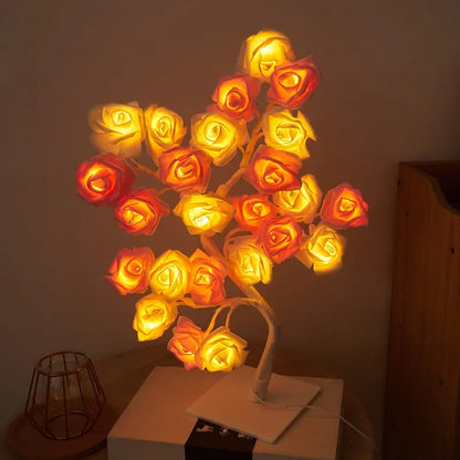 24 LED Rose Lamp, Rose Light Tree Table Top Decorations