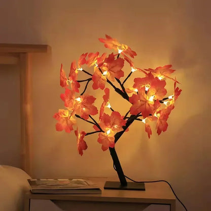 24 LED Fairy Flower Tree Table Lamps Maple Leaf Lamp