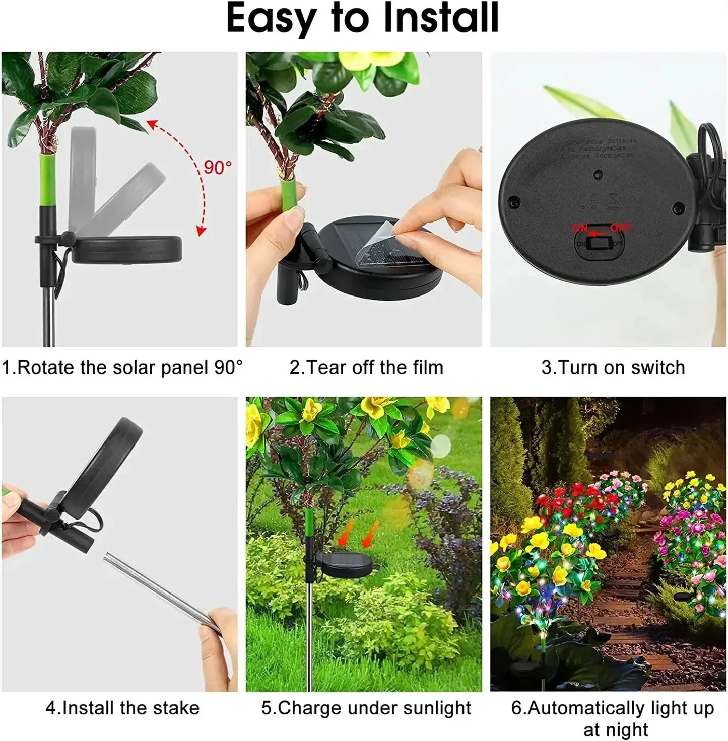 Waterproof LED Azalea Flower Solar Lights Outdoor
