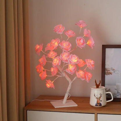 24 LED Rose Lamp, Rose Light Tree Table Top Decorations