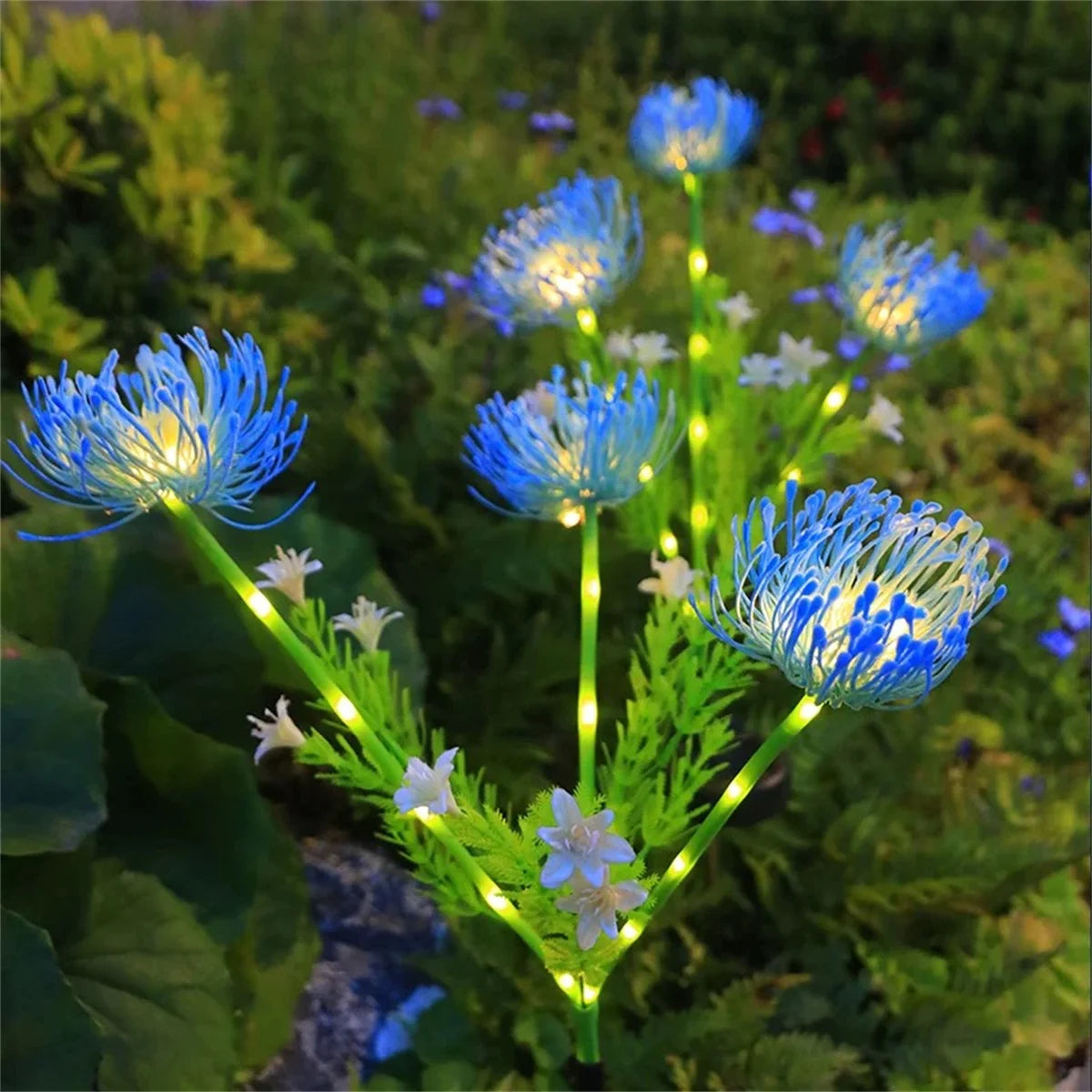 2PC solar powered shore flower ground plug-in lamp,