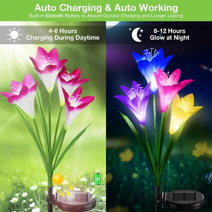 Lily Flower Solar Outdoor Light Ip65 Waterproof Solar