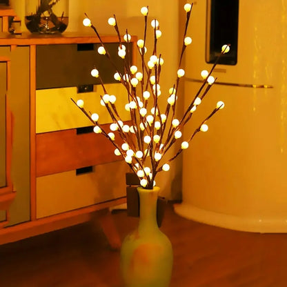 1pc White Birch Tree Branch Lights Twig Lights With Ball