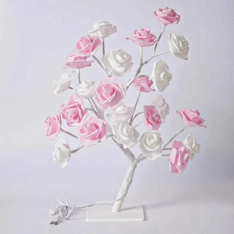24 LED Rose Lamp, Rose Light Tree Table Top Decorations