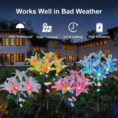 Lily Flower Solar Outdoor Light Ip65 Waterproof Solar