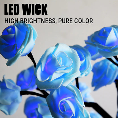 24 LED Rose Tree Lights USB Plug Table Lamp Fairy