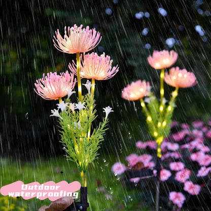 2PC solar powered shore flower ground plug-in lamp,