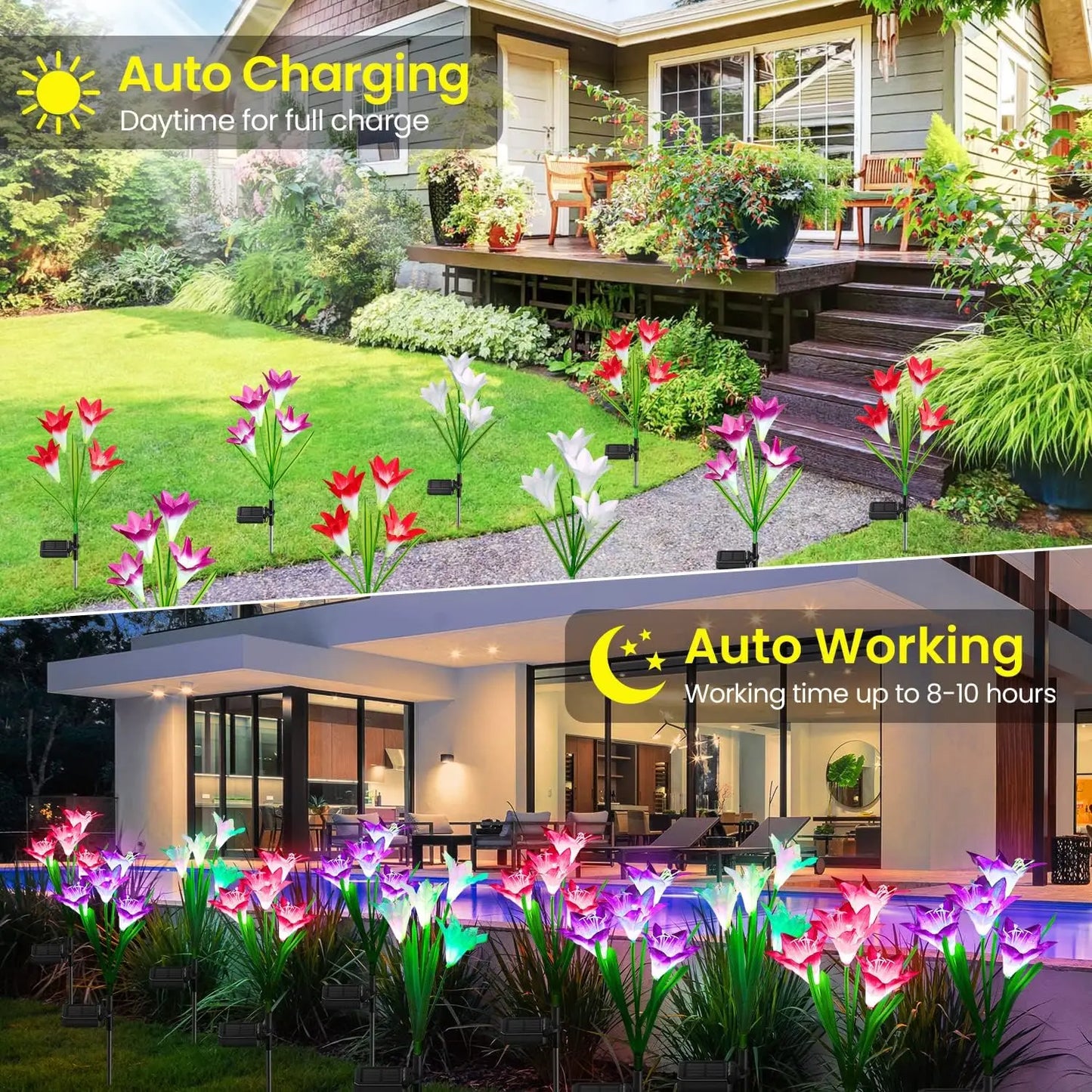 Lily Flower Solar Outdoor Light Ip65 Waterproof Solar