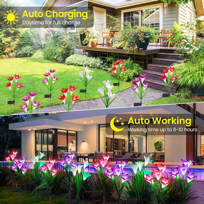 Lily Flower Solar Outdoor Light Ip65 Waterproof Solar