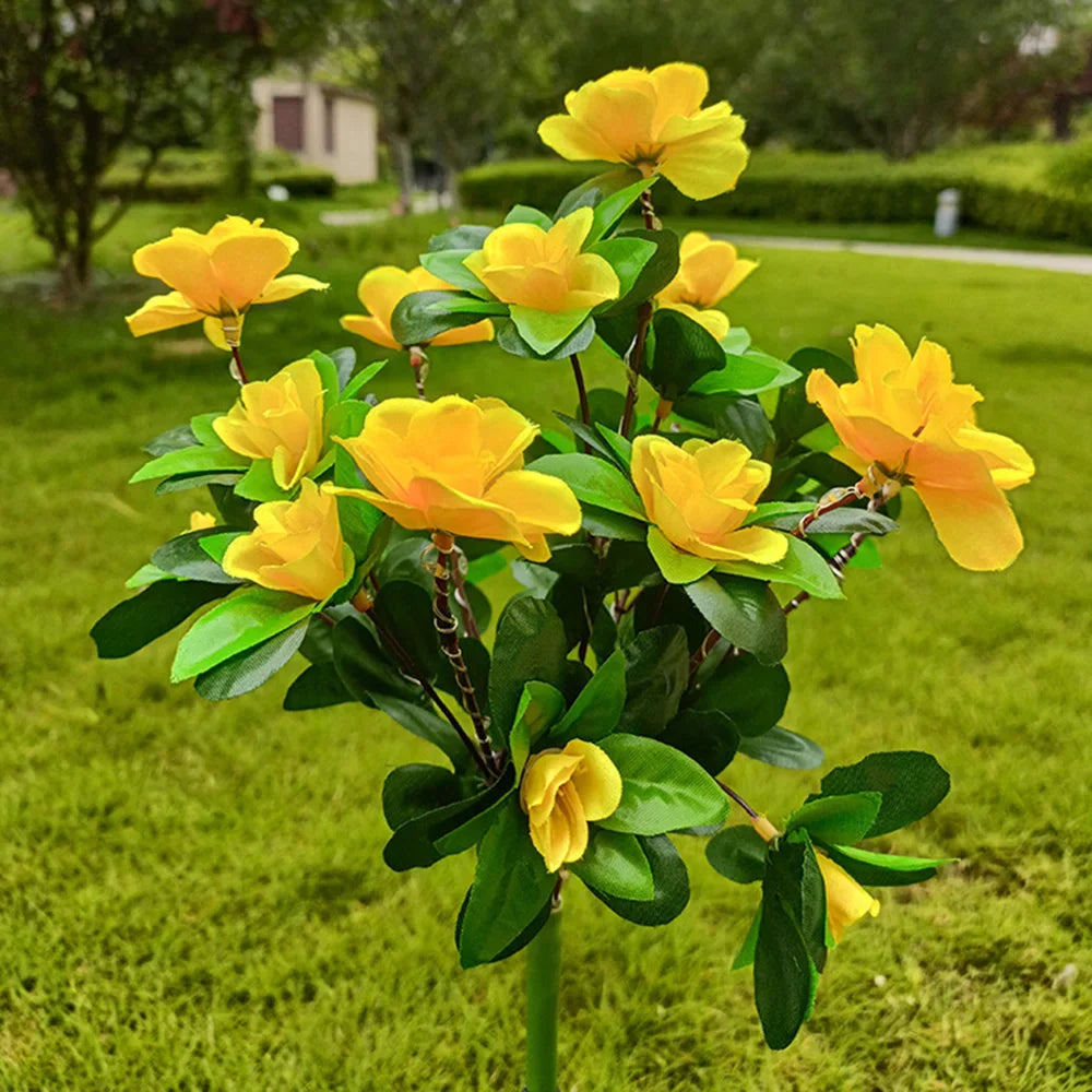 LED Solar Azalea Flowers Garden Lamp Home Decorative