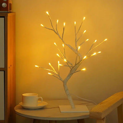 LED Tree Lamp Camellia Orchid Bonsai Bedside USB