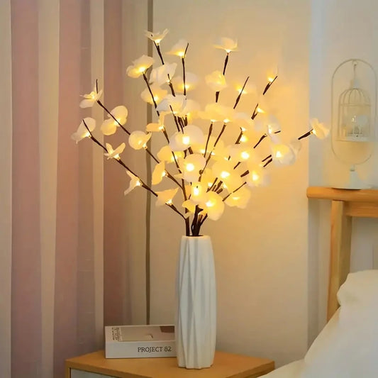 1pc Flowers Branchs Lights Artificial White Phalaenopsis