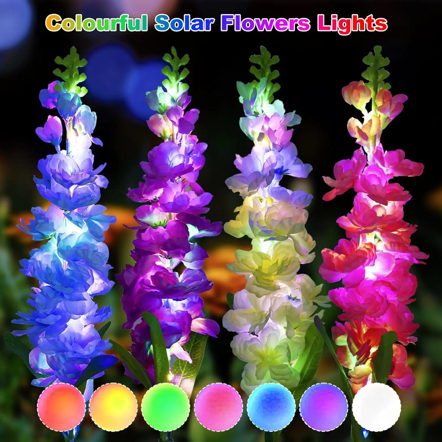 Solar Garden Lights, upgraded waterproof solar flower light