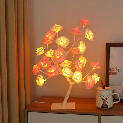 24 LED Rose Lamp, Rose Light Tree Table Top Decorations