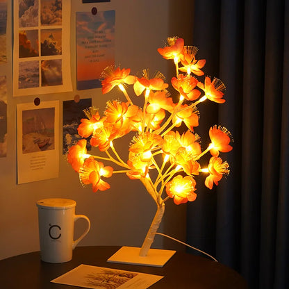 LED Tree Lamp Camellia Orchid Bonsai Bedside USB