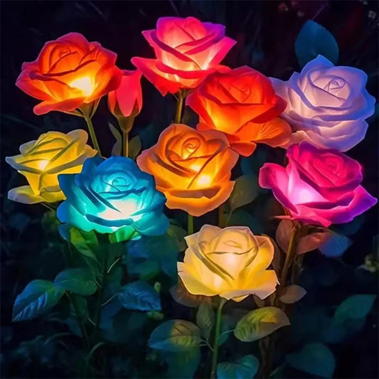 5 Heads Rose Lawn Lamp Solar Lights Outdoor Decorative