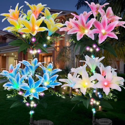 Lily Flower Solar Outdoor Light Ip65 Waterproof Solar