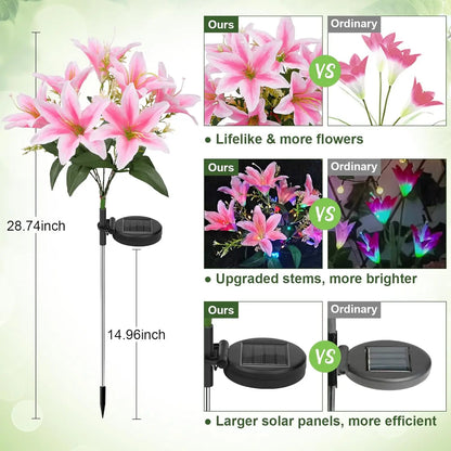 Lily Flower Solar Outdoor Light Ip65 Waterproof Solar