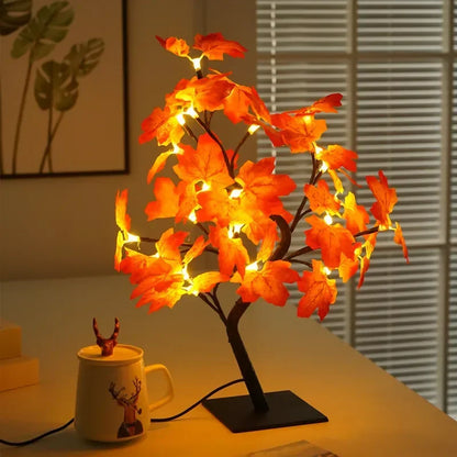24 LED Fairy Flower Tree Table Lamps Maple Leaf Lamp